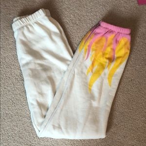 Wild fox flame detail sweatpants